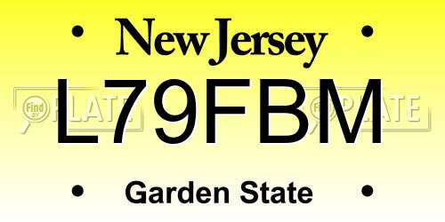 L79FBM New Jersey License Plate