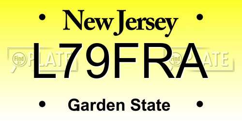 L79FRA New Jersey License Plate