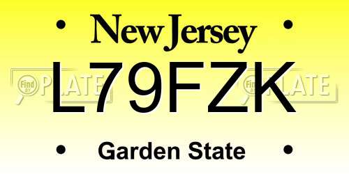 L79FZK New Jersey License Plate