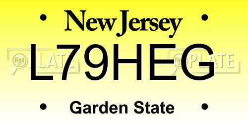 L79HEG New Jersey License Plate