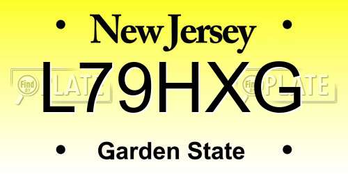 L79HXG New Jersey License Plate