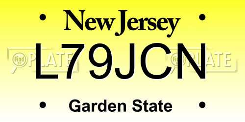 L79JCN New Jersey License Plate