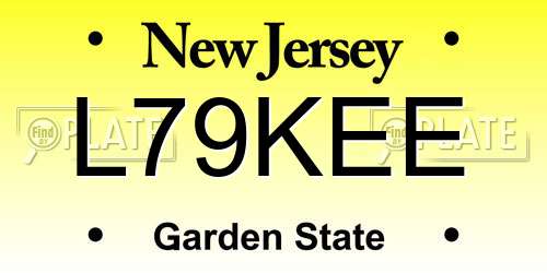 L79KEE New Jersey License Plate