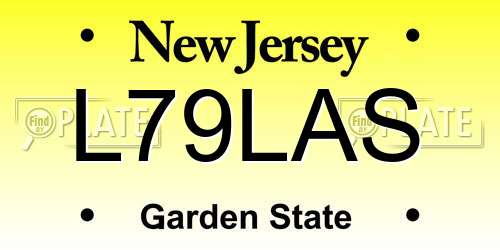 L79LAS New Jersey License Plate
