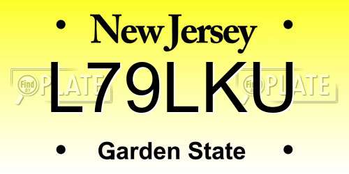 L79LKU New Jersey License Plate