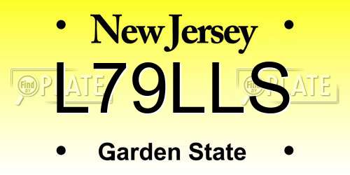 L79LLS New Jersey License Plate