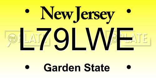 L79LWE New Jersey License Plate
