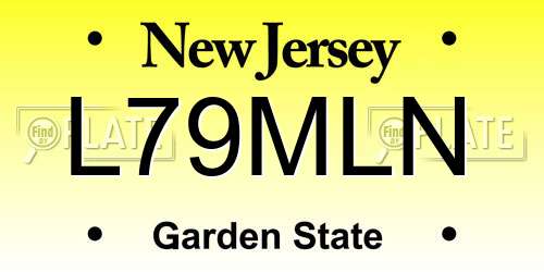 L79MLN New Jersey License Plate