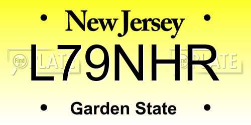 L79NHR New Jersey License Plate