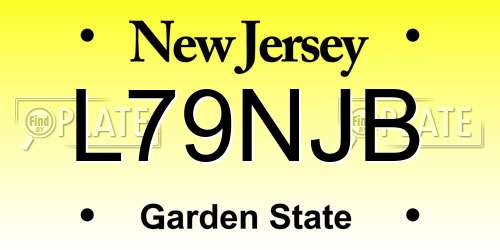 L79NJB New Jersey License Plate