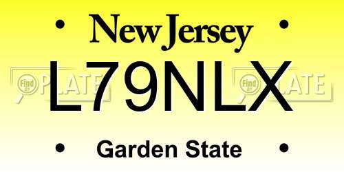 L79NLX New Jersey License Plate