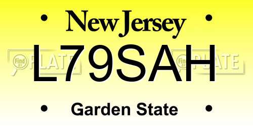 L79SAH New Jersey License Plate