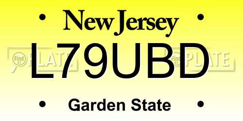 L79UBD New Jersey License Plate