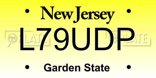 L79UDP New Jersey License Plate