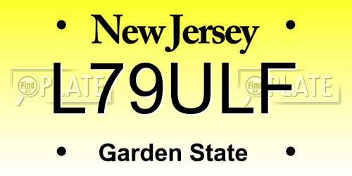 L79ULF New Jersey License Plate