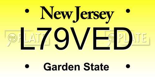 L79VED New Jersey License Plate