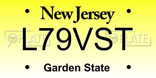 L79VST New Jersey License Plate