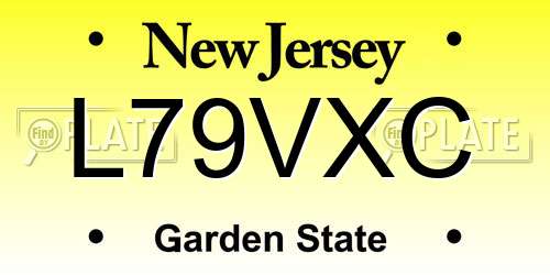 L79VXC New Jersey License Plate