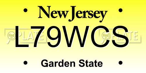 L79WCS New Jersey License Plate