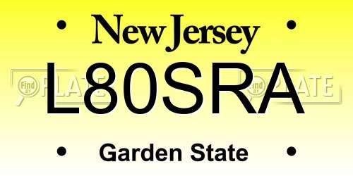 L80SRA New Jersey License Plate