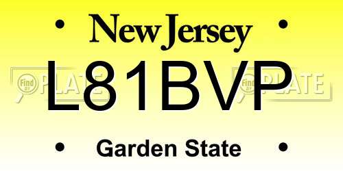L81BVP New Jersey License Plate
