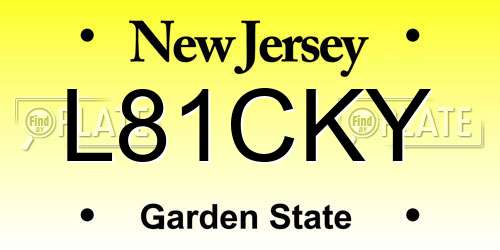 L81CKY New Jersey License Plate