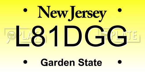 L81DGG New Jersey License Plate