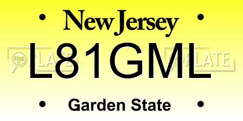 L81GML New Jersey License Plate