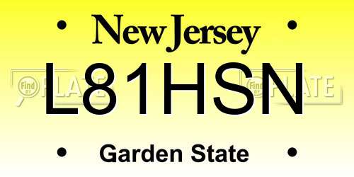 L81HSN New Jersey License Plate