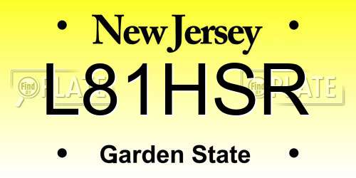 L81HSR New Jersey License Plate