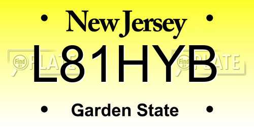 L81HYB New Jersey License Plate