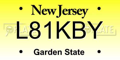 L81KBY New Jersey License Plate