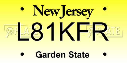 L81KFR New Jersey License Plate