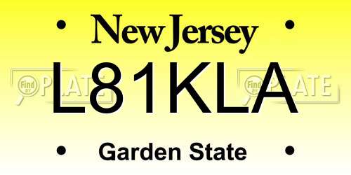 L81KLA New Jersey License Plate
