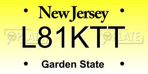 L81KTT New Jersey License Plate