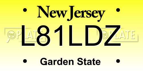 L81LDZ New Jersey License Plate