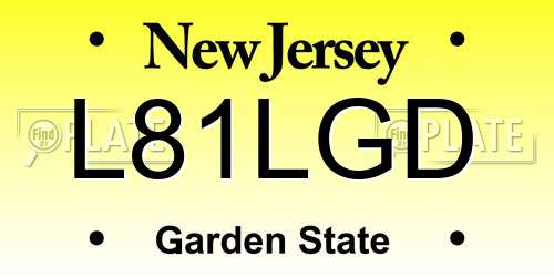 L81LGD New Jersey License Plate