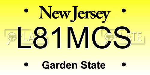 L81MCS New Jersey License Plate