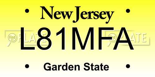 L81MFA New Jersey License Plate