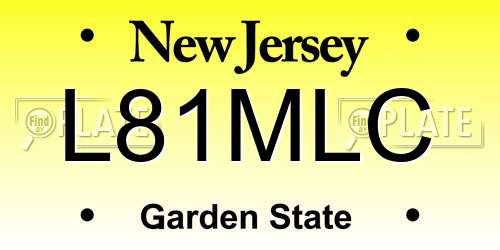 L81MLC New Jersey License Plate