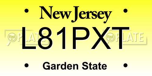 L81PXT New Jersey License Plate