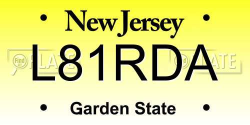 L81RDA New Jersey License Plate