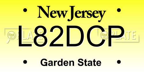 L82DCP New Jersey License Plate