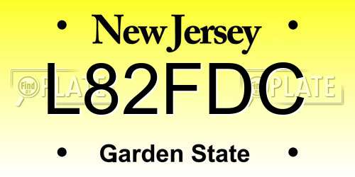 L82FDC New Jersey License Plate