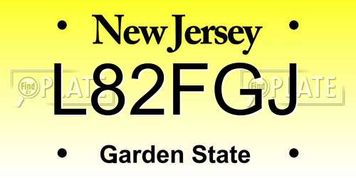L82FGJ New Jersey License Plate