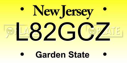 L82GCZ New Jersey License Plate