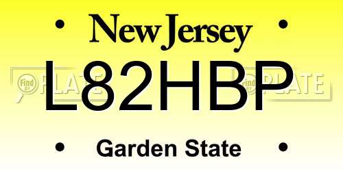 L82HBP New Jersey License Plate