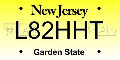 L82HHT New Jersey License Plate