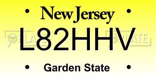L82HHV New Jersey License Plate