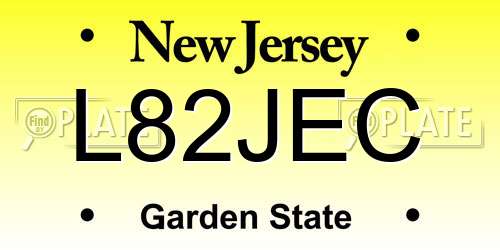 L82JEC New Jersey License Plate